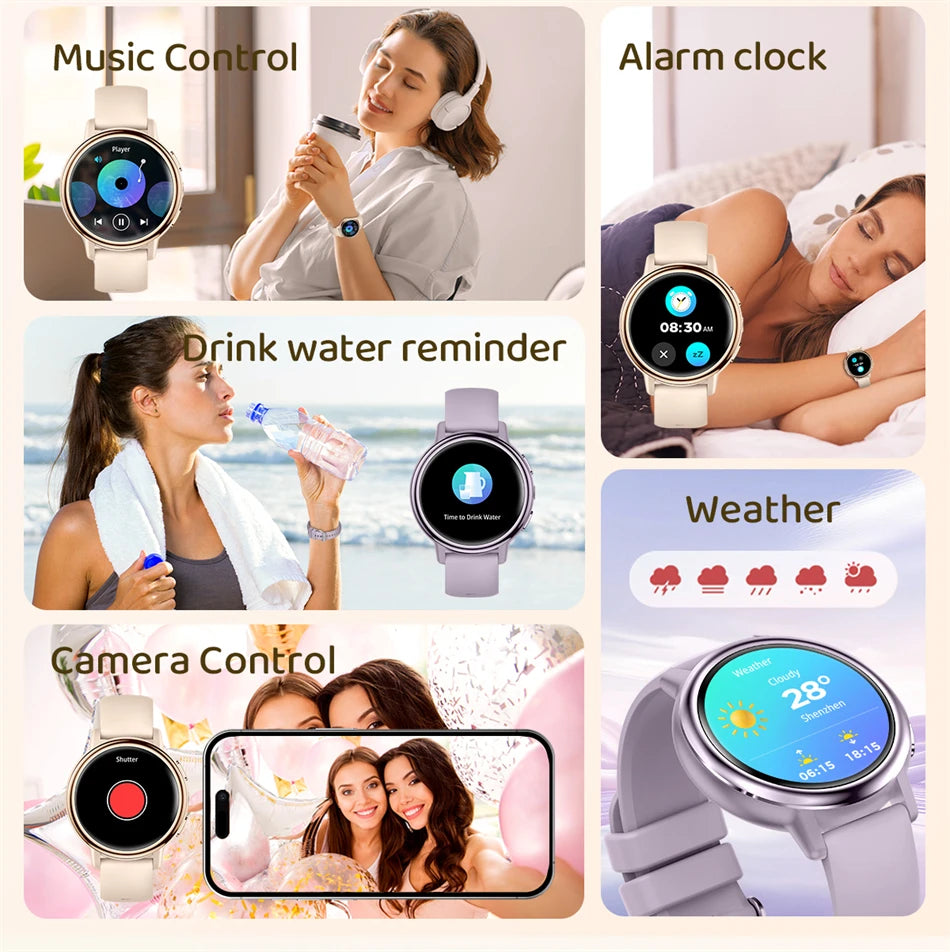 Reloj inteligente LIGE para mujer con pantalla AMOLED y llamadas Bluetooth