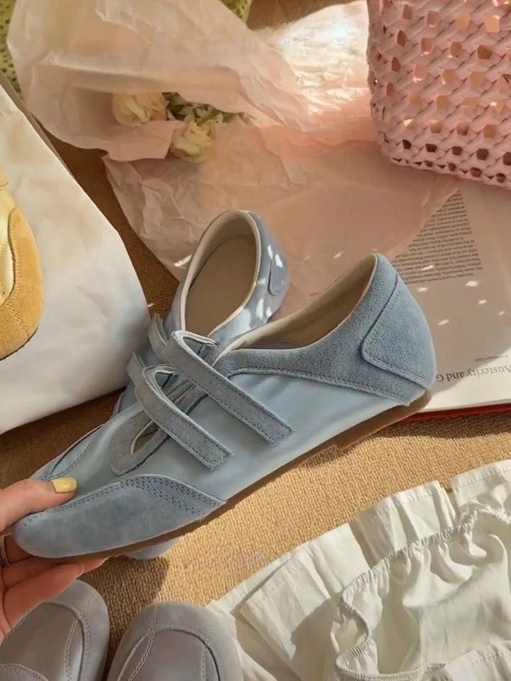 Zapatos Mary Jane para Mujer, Primavera-Otoño 2026 |   Zapatos Planos de Lona Estilo Francés |   Zapatos Casuales con Puntera Ancha, Suela Suave y Cierre de Velcro