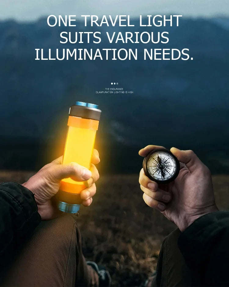 Luz LED Portátil Recargable para Acampar con Imán