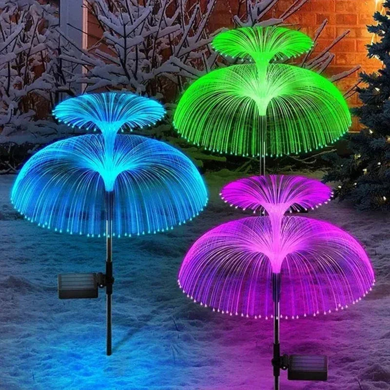 Luces solares para jardín, luces impermeables para exteriores, medusas de fibra óptica, luces para césped, Patio exterior, Villa, decoración de patio
