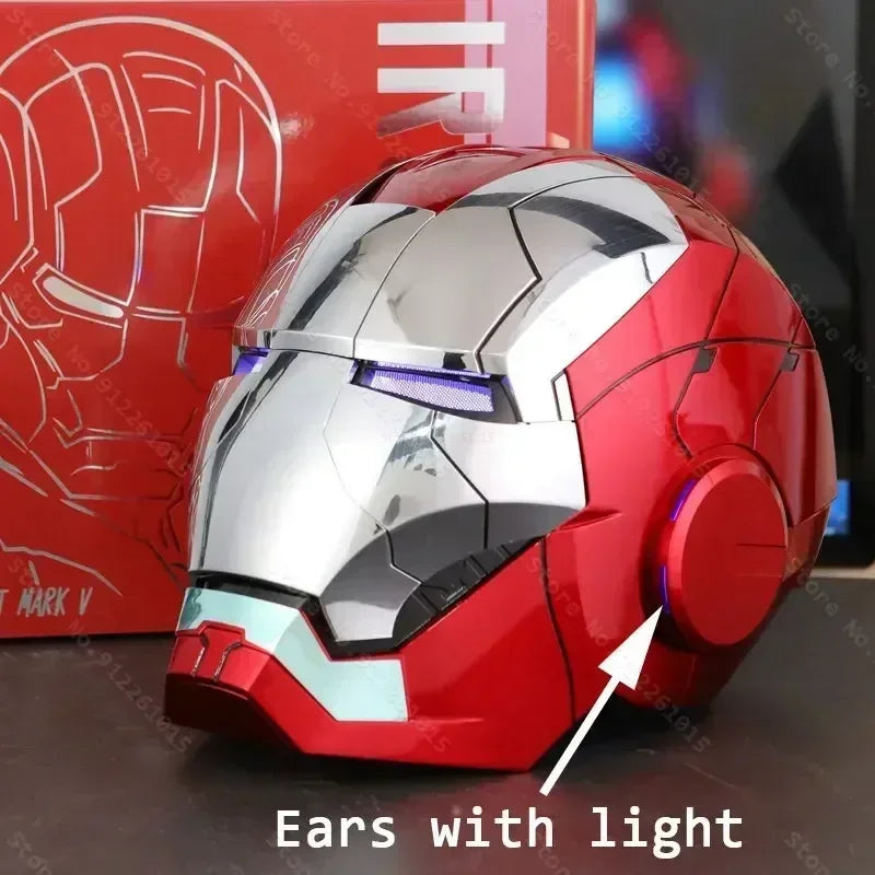 Casco de Iron Man de Marvel, Escala 1:1, MK50 MK5 MK17, con Control por Voz y Ojos Luminosos, Modelo Coleccionable para Adultos, Juguete de Navidad