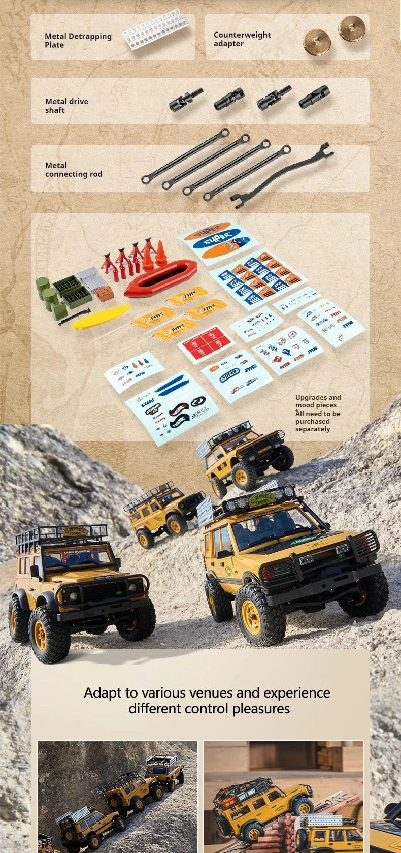 Auto de Control Remoto FMS Land Rover 1/24 Todo Terreno RC