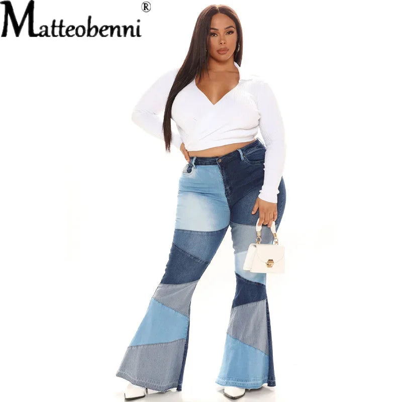 Pantalones Vaqueros Acampanados de Cintura Alta para Mujer