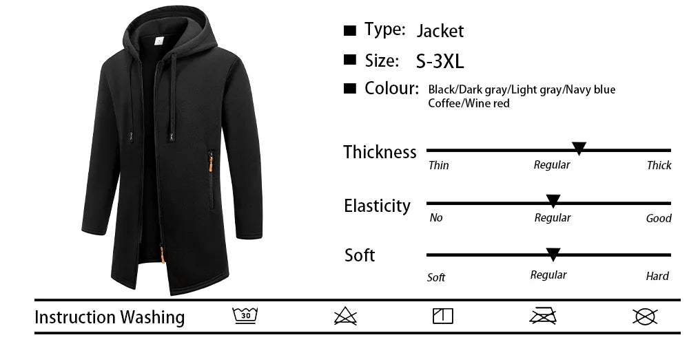 Chaqueta con Capucha y Cremallera para Hombre – Abrigo Polar