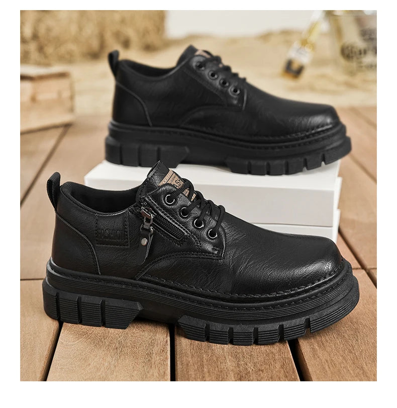 Zapatos informales para hombre, calzado cómodo para trabajo hecho a mano en las cuatro estaciones, zapatos de trabajo al aire libre, moda Joker, zapatos de marea juvenil, zapatos de cuero para fiesta de negocios