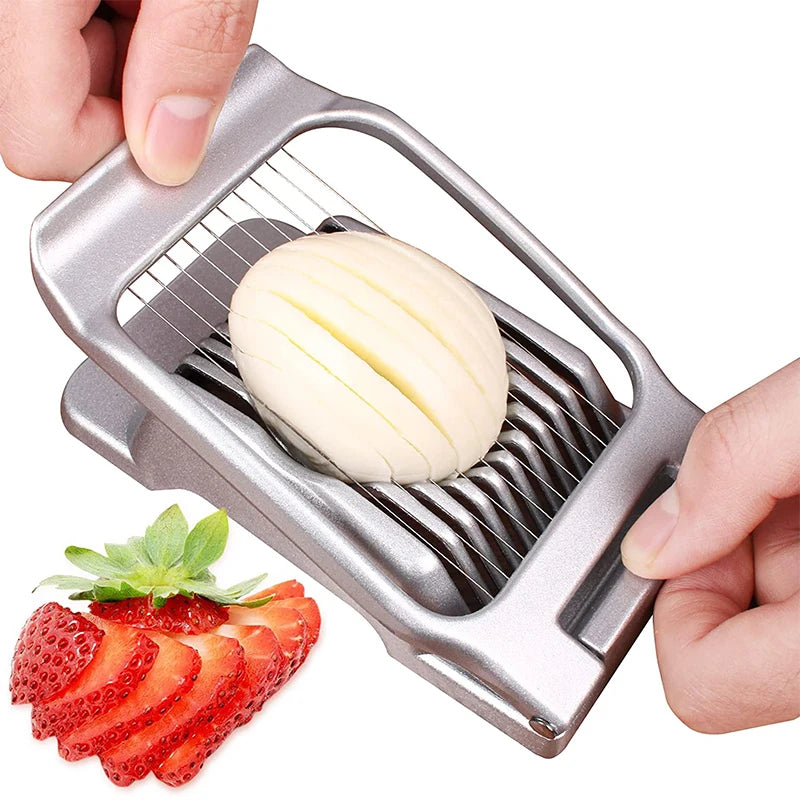Rebanador de huevos LMETJMA para huevos duros, rebanador de huevos de alambre de acero inoxidable, cortador de cocina, rebanador de setas y fresas JT188