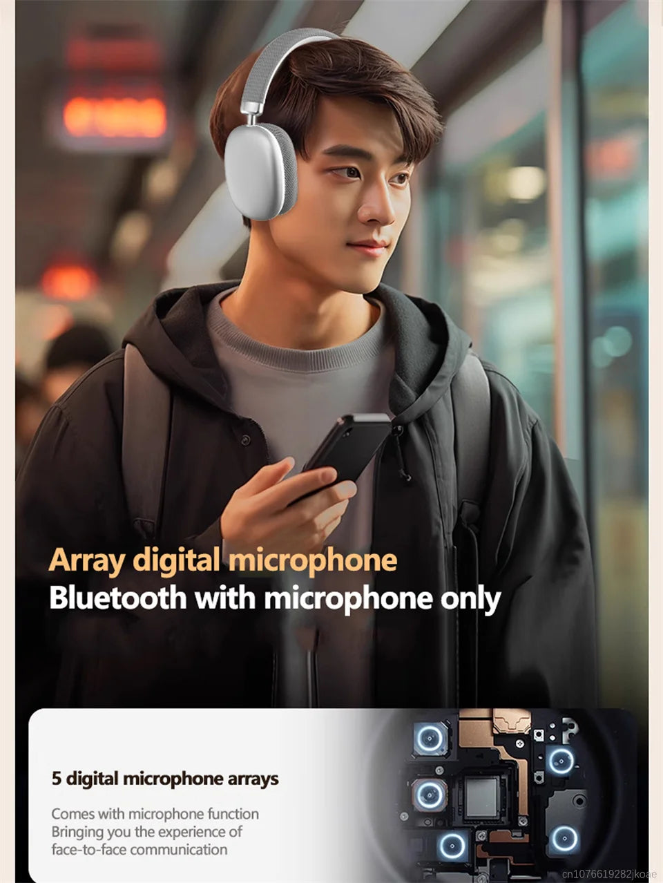 Auriculares Bluetooth 5.3 con Micrófono HD para Llamadas, Auriculares Inalámbricos Over-Ear, Auriculares HiFi Estéreo para Juegos y Música, B40 Larga Duración en Espera, BT1632