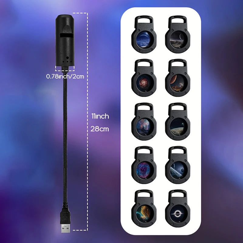 🛒 Luz de Proyección LED Galaxia, 1 Luz + 10 Imágenes Intercambiables, Proyector LED Galaxia, Luz Nocturna de Cielo Estrellado