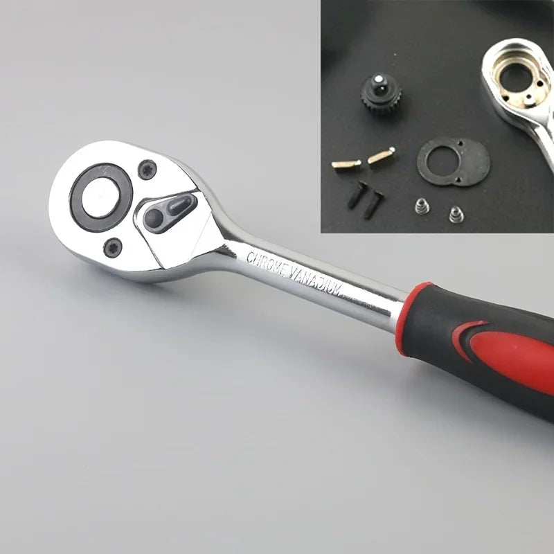 Kit de herramientas de reparación de automóviles/bicicletas, llave dinamométrica de trinquete, llave inglesa, destornillador, juego de enchufes para mecánicos de automóviles, entusiastas del bricolaje, 46 Uds.
