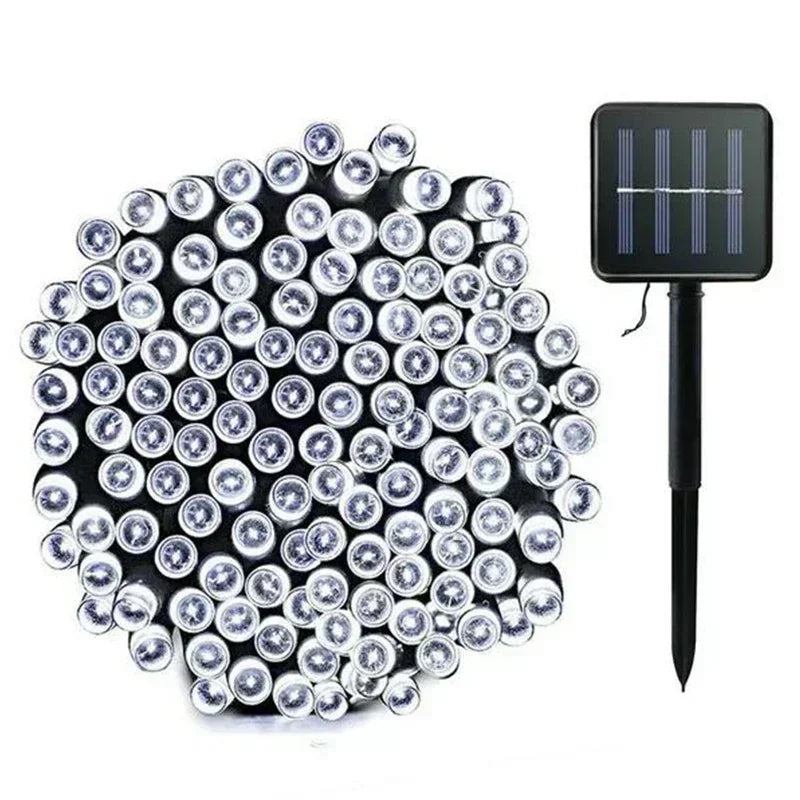 Guirnalda de luces solares para exteriores, impermeable, con 8 modos, para decoración de patio, jardín, árbol, fiesta