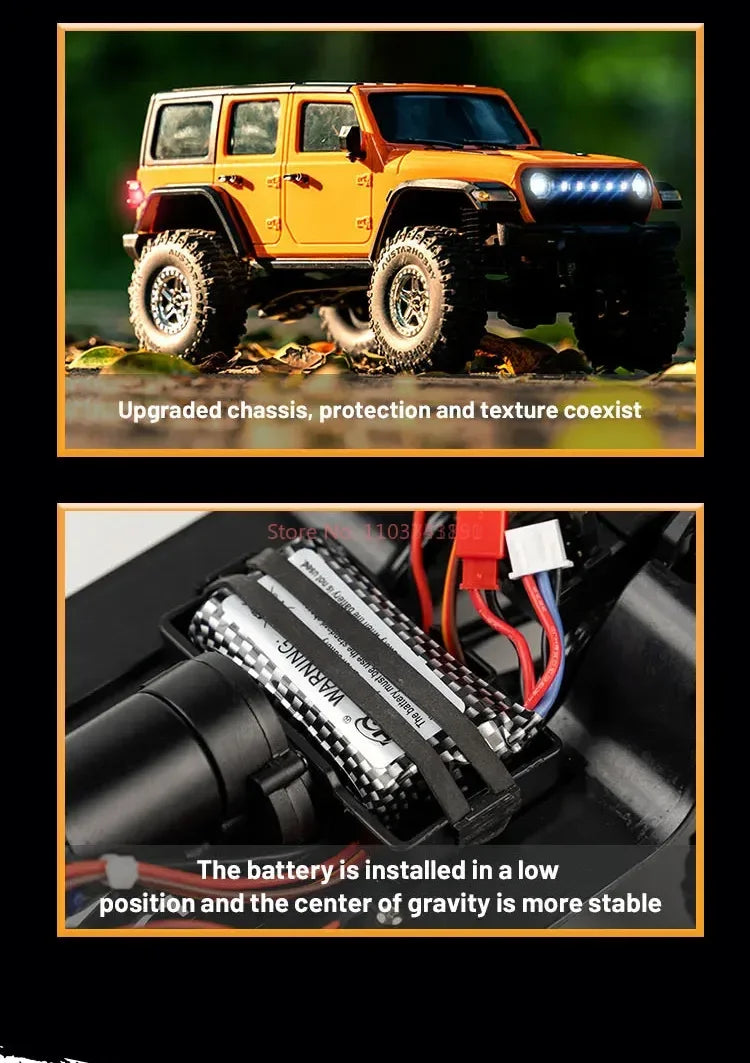 JJRC C8801 PRO 1/18 Coche Todoterreno con Suspensión 4WD Totalmente Proporcional, Coche RC Eléctrico, Modelo de Juguete para Niños, Regalo