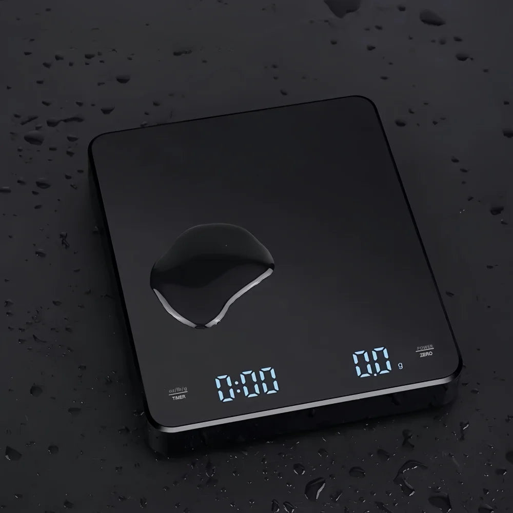 Báscula Electrónica de Café de Alta Precisión con Base Impermeable, Pantalla LED, Temporizador USB, Accesorios Profesionales para Café en Casa, 3 kg/5 kg