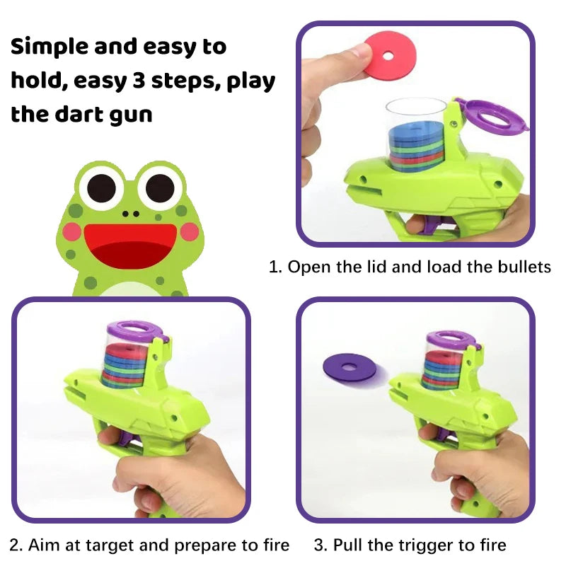 Pistola voladora de tiro para niños, juguete de seguridad EVA, espuma suave, disco lanzador, juegos de interacción entre padres e hijos al aire libre