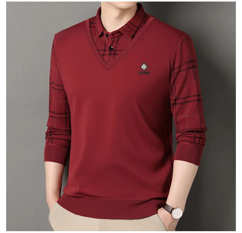 Suéter de Punto a Cuadros para Hombre | Cuello Cuadrado
