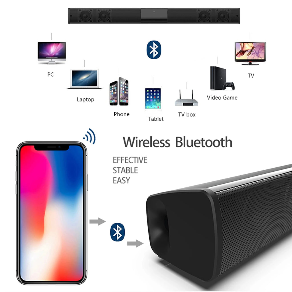 Sistema de sonido de cine en casa, altavoces Bluetooth para ordenador, barra de sonido para TV, Subwoofer, Radio, centro de música, columna Boom Box, 3dhome
