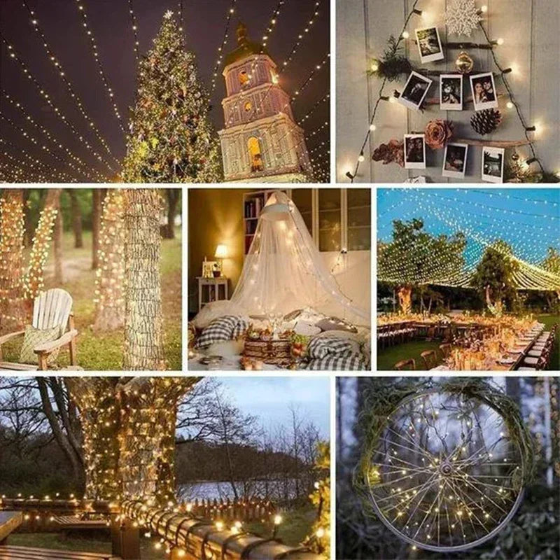 Guirnalda Solar de Luces para Jardín y Navidad