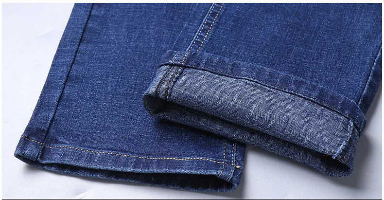 Pantalones Vaqueros Rectos para Hombre, Ajustados Elásticos, Negocios