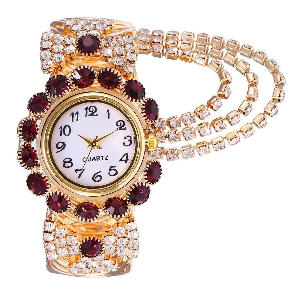 Reloj de Cuarzo de Lujo con Brazalete Dorado Mujer