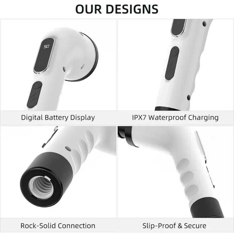 Limpiador de ventanas eléctrico multifuncional, inalámbrico, recargable, automático, portátil, herramienta de limpieza de vidrio, color blanco