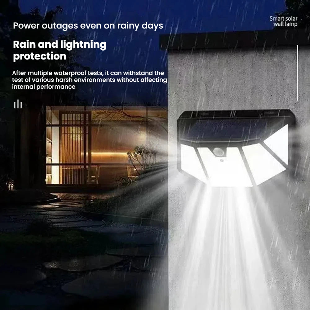 Lámpara Solar de Pared con Sensor PIR 100 LED