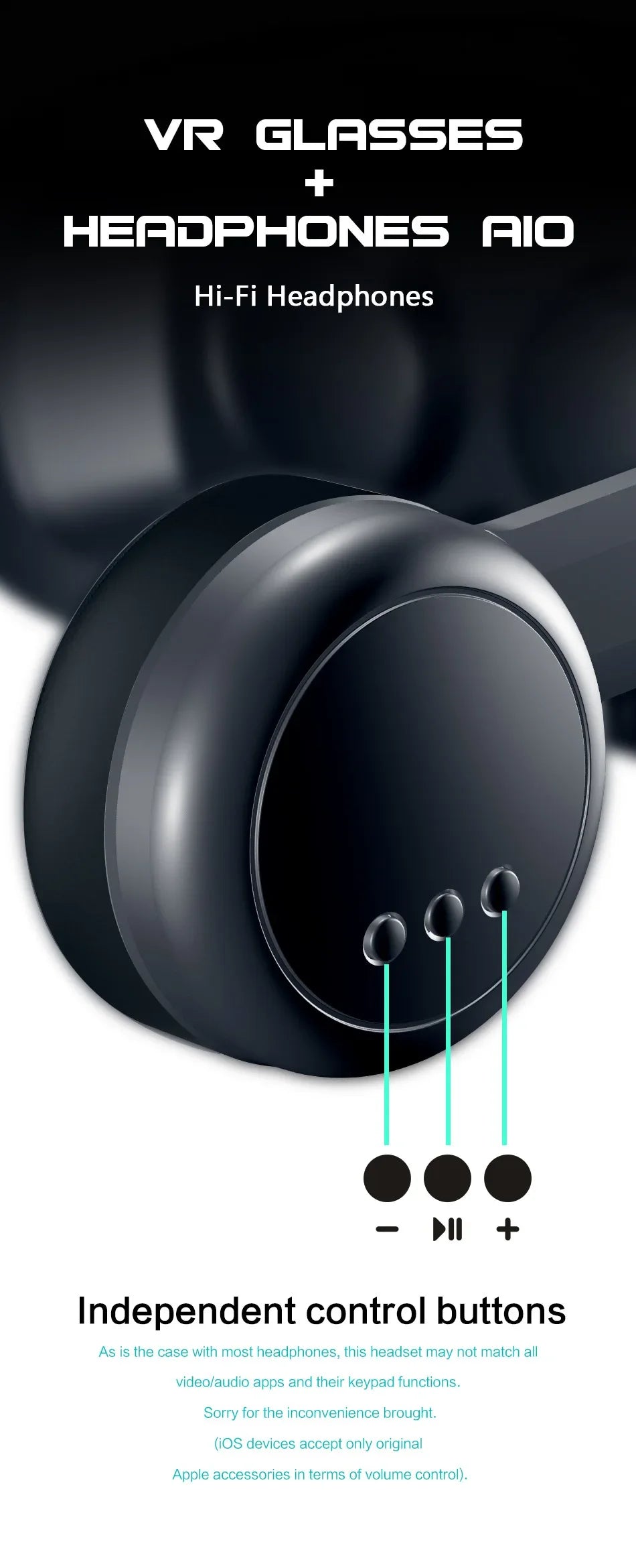 VRG Pro gafas de realidad Virtual VR dispositivos de auriculares Viar gafas de casco 3D lentes inteligentes para teléfono inteligente juego de teléfono móvil