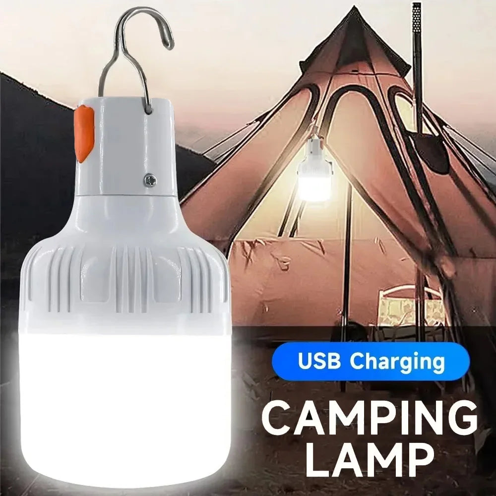 Luz LED Recargable para Camping con Gancho
