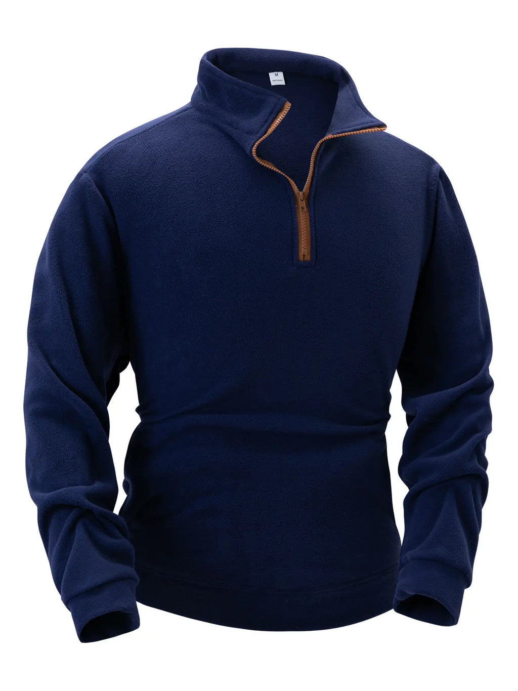 Suéter de forro polar grueso de calidad para hombre, con cuello con cremallera y manga larga, ropa deportiva para hombre, chaqueta softshell para hombre