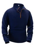 Suéter de forro polar grueso de calidad para hombre, con cuello con cremallera y manga larga, ropa deportiva para hombre, chaqueta softshell para hombre