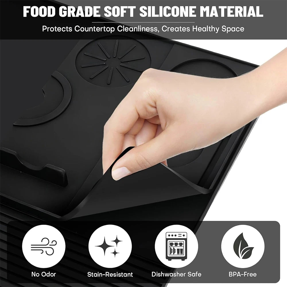LMETJMA-alfombrilla de silicona para café con alfombrilla desmontable, antideslizante, resistente al calor, para máquina de café expreso Ninja Luxe