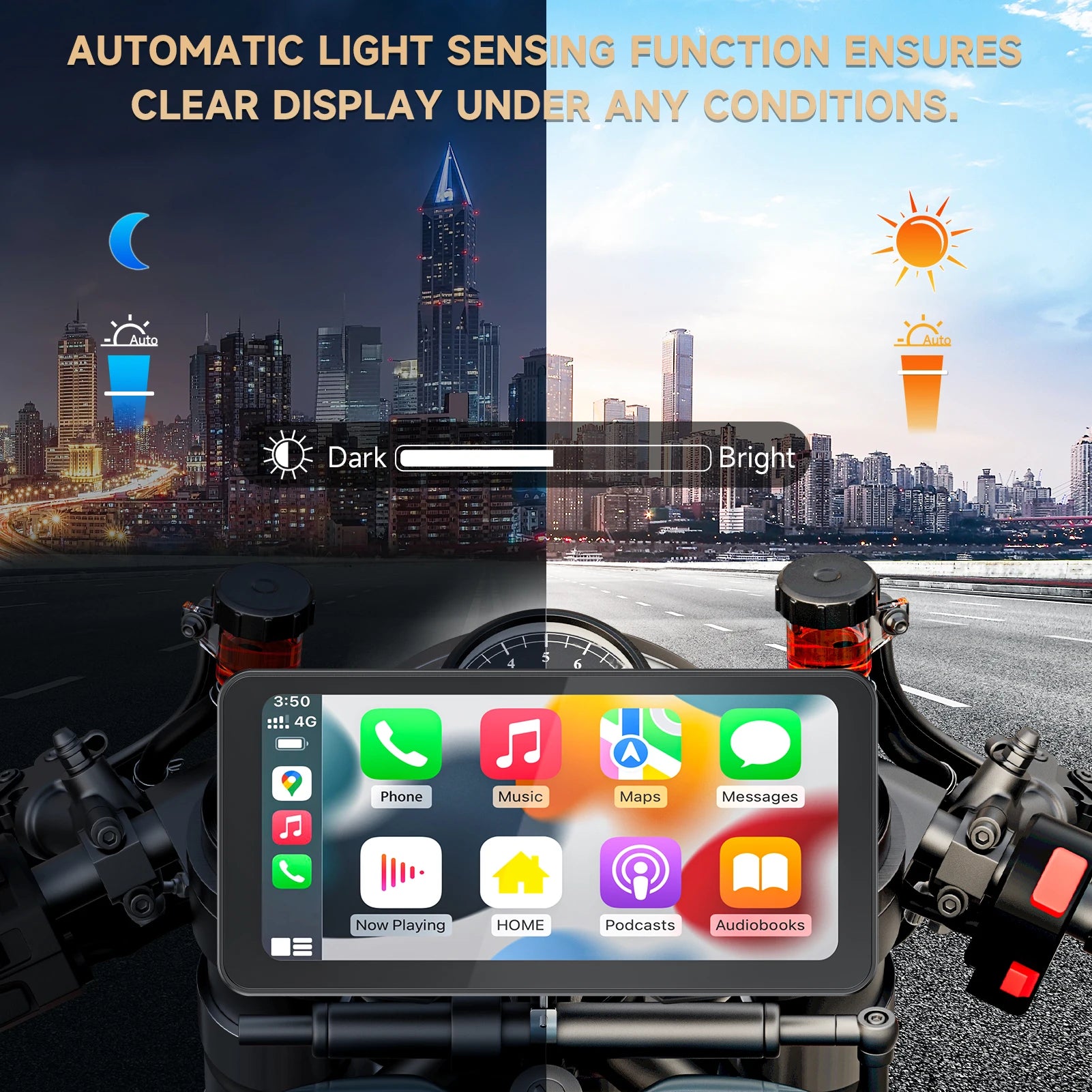 Pantalla Spedal CL871B de 6.25" con CarPlay y Android Auto para Motocicletas BMW, Soporte de Liberación Rápida Específico para BMW, Protección Completa