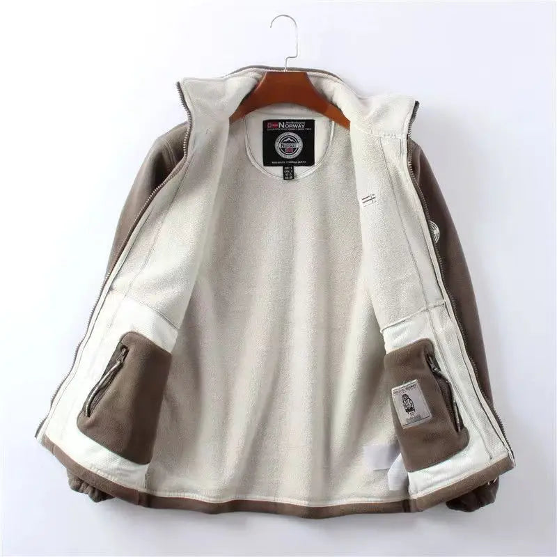 Chaqueta de Polar para Hombre con Cremallera — Abrigo de Otoño e Invierno