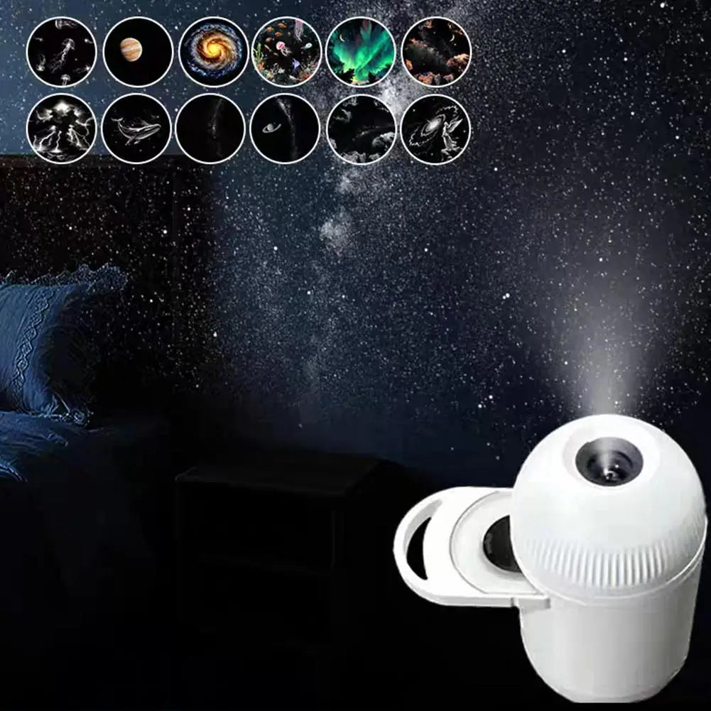Mini Proyector de Estrellas 2 en 1, Lámpara Nocturna LED con Cielo Estrellado, Lámpara Ambiental para Dormitorio, Decoración y Luz de Ambiente LED