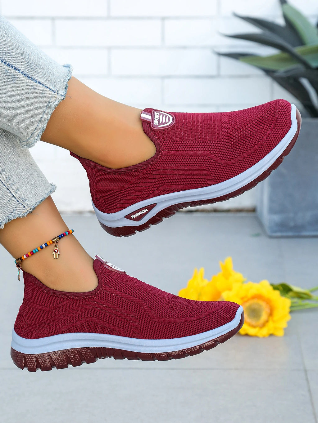 Zapatillas de Mujer Sin Cordones Tejido Transpirable