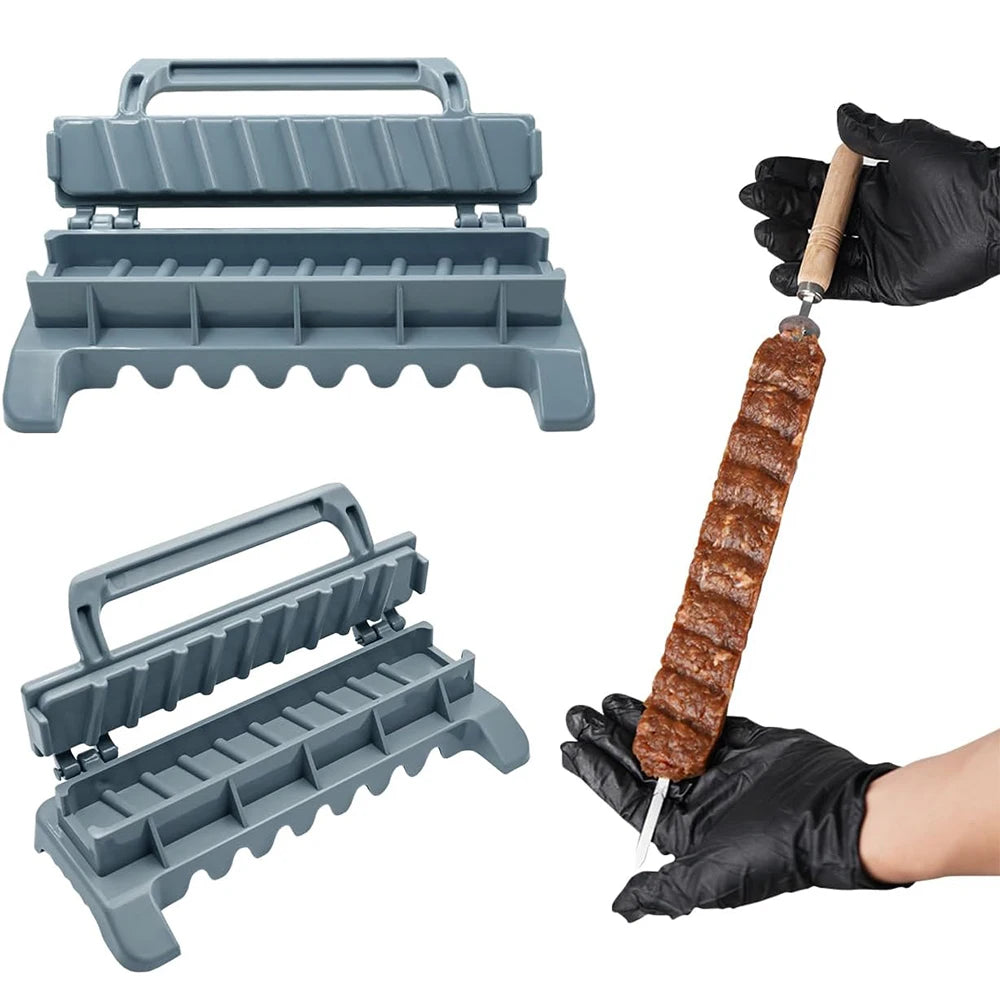 LMETJMA Prensa Grande para Hacer Kebab, Máquina Manual de Plástico para Hacer Kebab, Molde para Hacer Kabob, Brochetas para Barbacoa