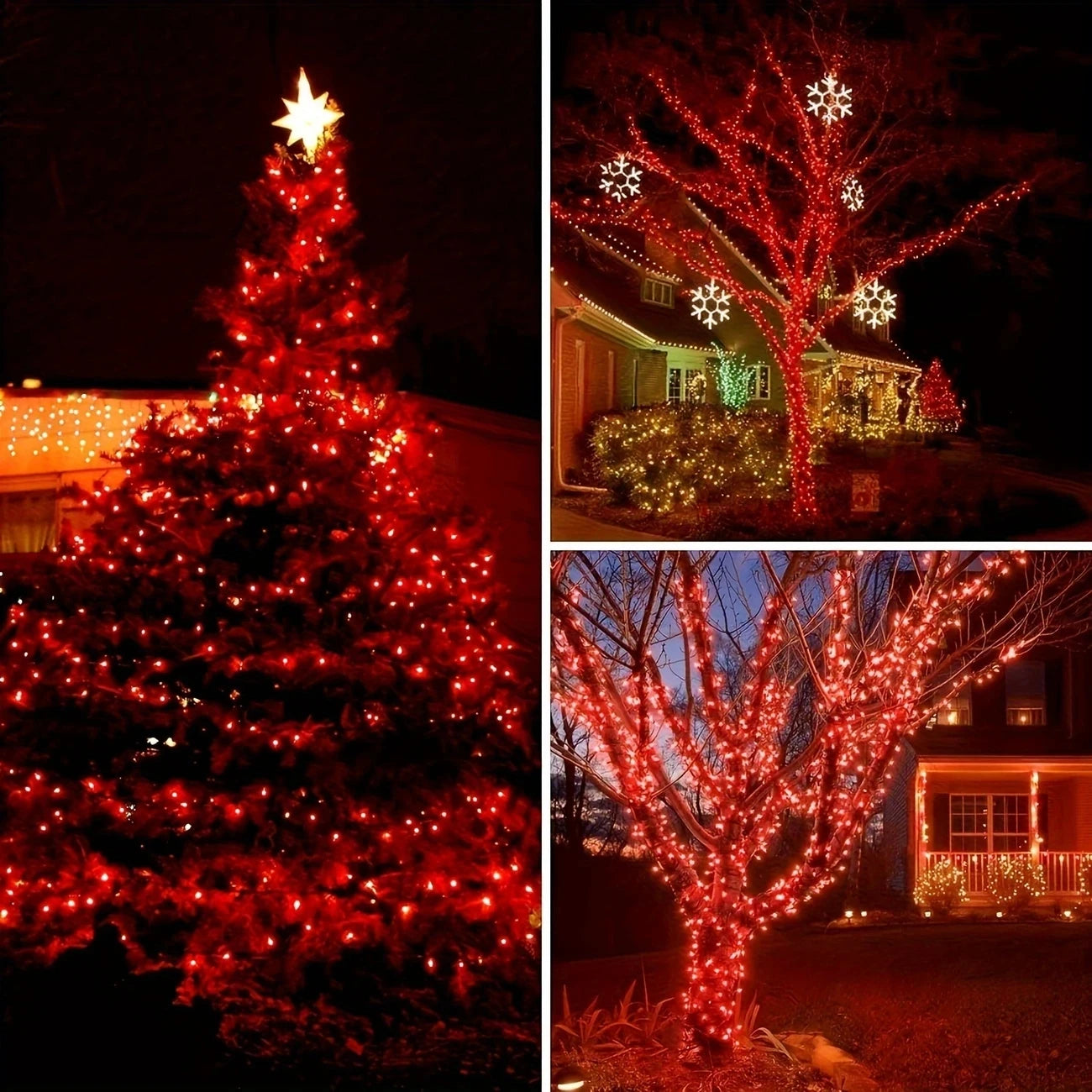 Luces navideñas solares LED 50-200 unidades para jardín y patio