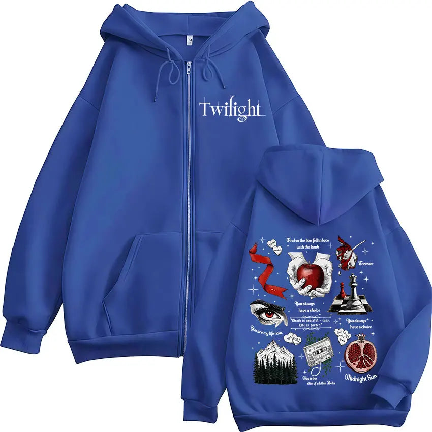 Buzo con Capucha y Cremallera Twilight - Estilo Hip Hop Unisex