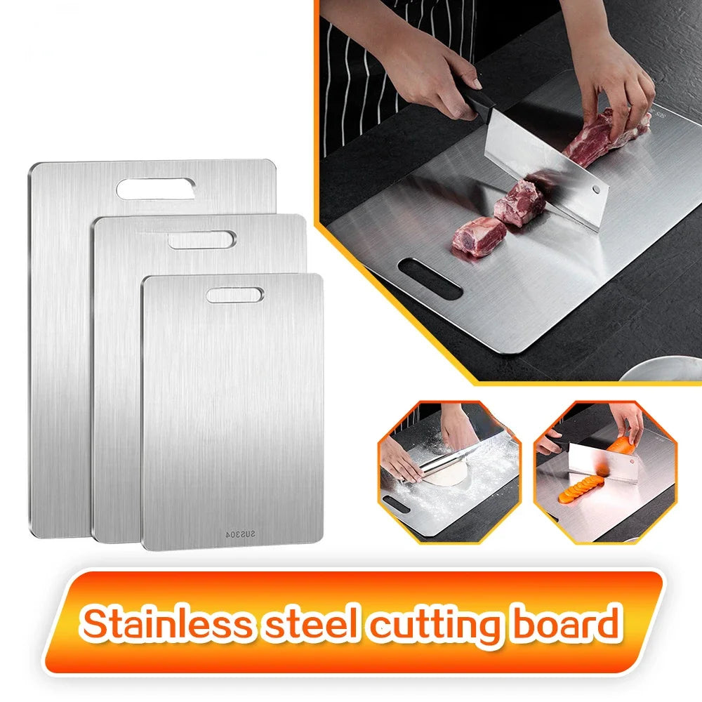 Panel de acero inoxidable 316 y tabla de cortar, cocina, hogar, tabla de cortar de doble cara gruesa, bloque para amasar masa