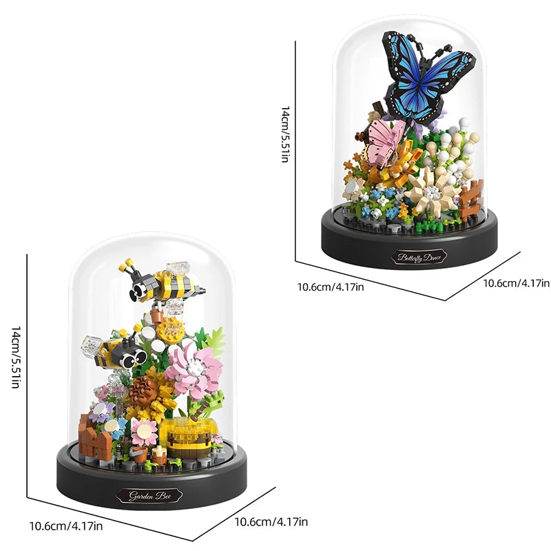 Set de Bloques de Construcción Flores Mariposas y Abejas