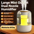 Humidificador de doble pulverización, luz ambiental, niebla silenciosa, sensor inteligente para monitoreo en tiempo real y ajuste de humedad