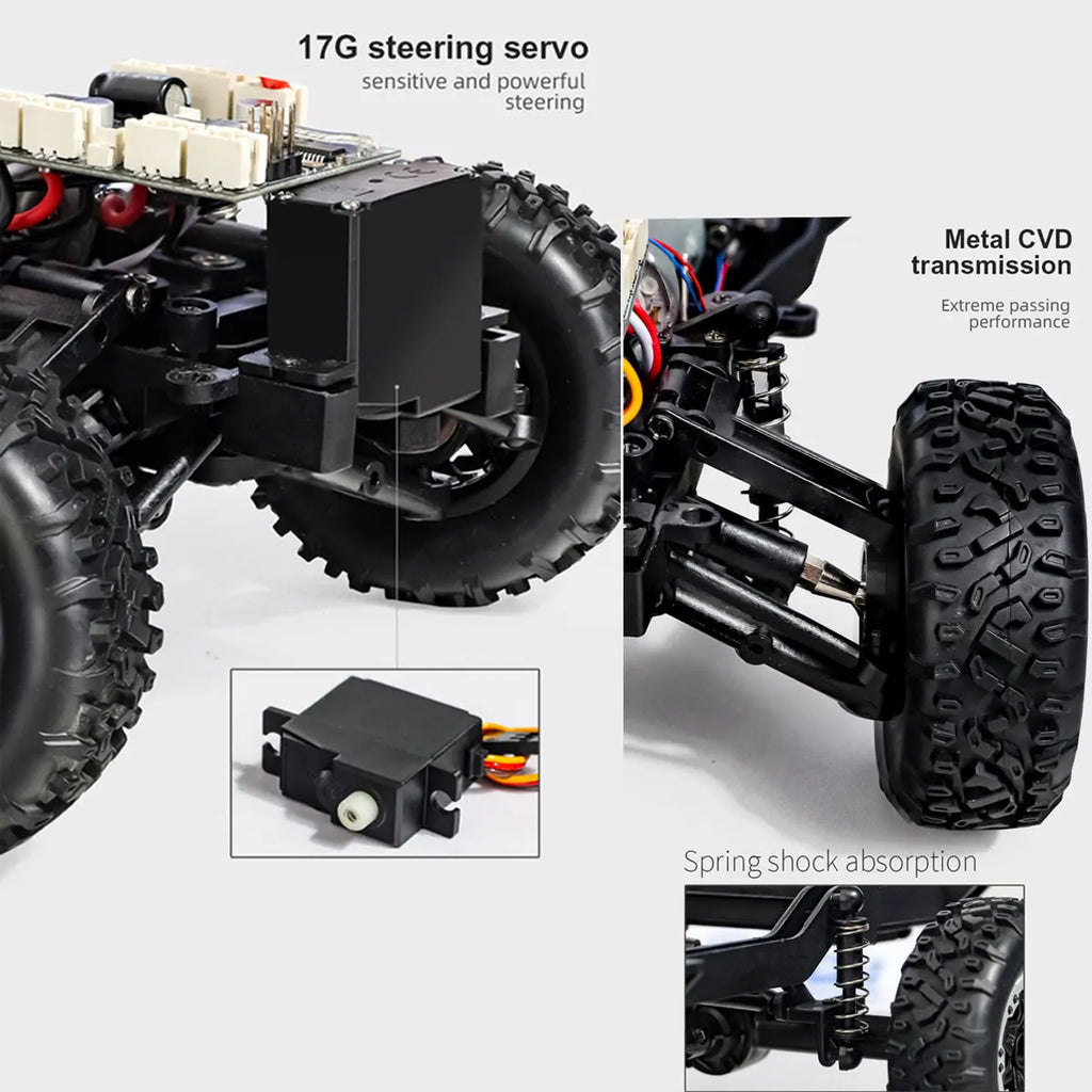 Auto RC Todoterreno LDRC LD1296 1/12 con Caja de Cambios Metálica y LED