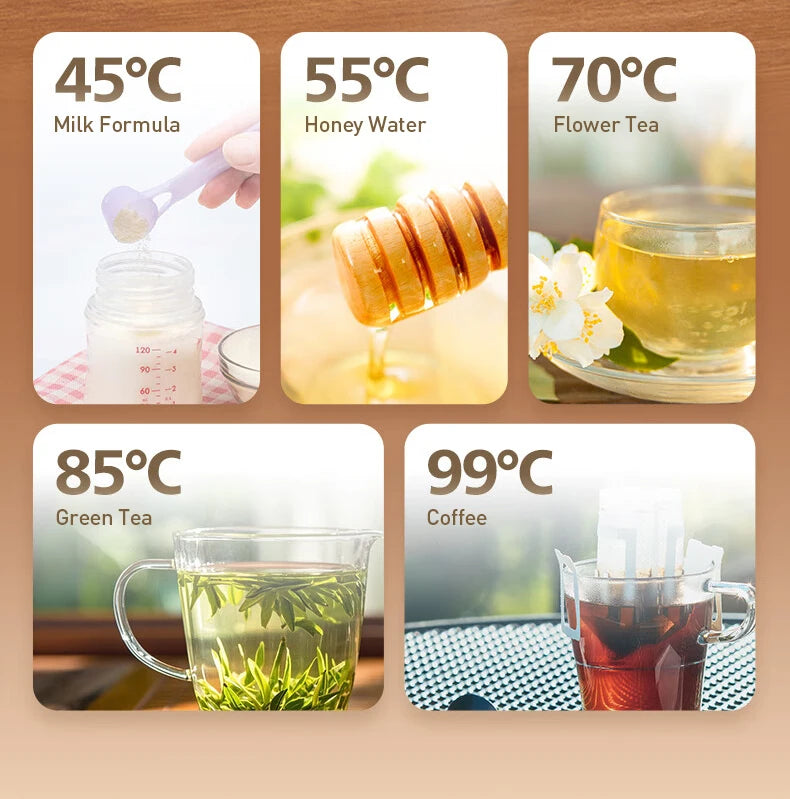 Taza Calefactora Eléctrica Portátil 400ml con 5 Niveles de Temperatura