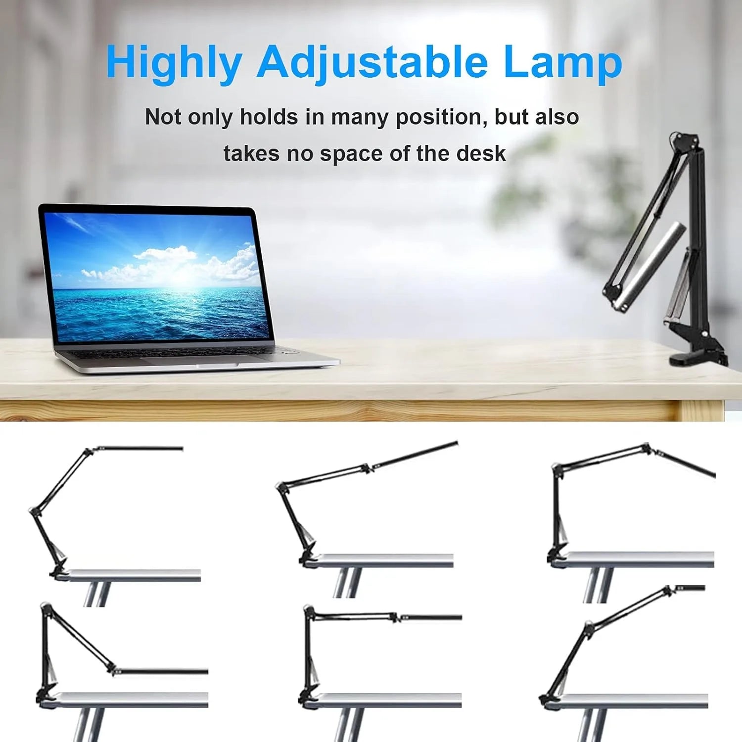 Lámpara LED de Escritorio Plegable con Clip Metálico 3 Colores
