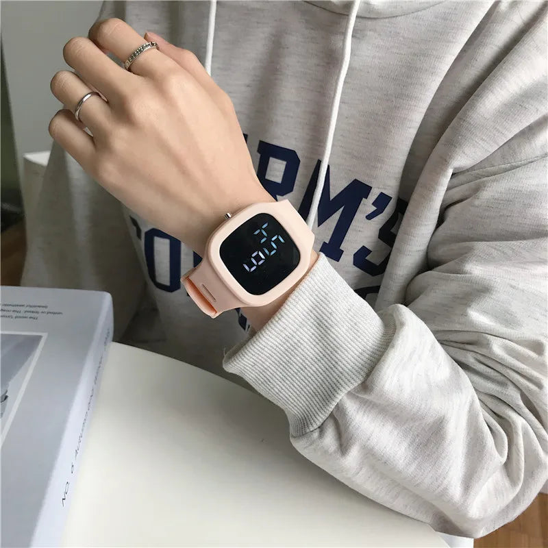 Reloj Deportivo Digital LED Cuadrado para Mujer