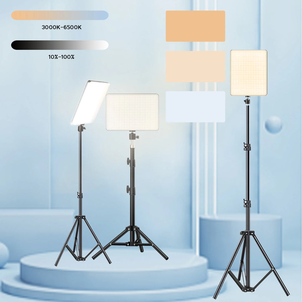 Luces LED para vídeo, iluminación para fotografía de conferencias, luz para Selfie, lámpara de estudio fotográfico con trípode para disparar transmisión en vivo, Zoom TikTok