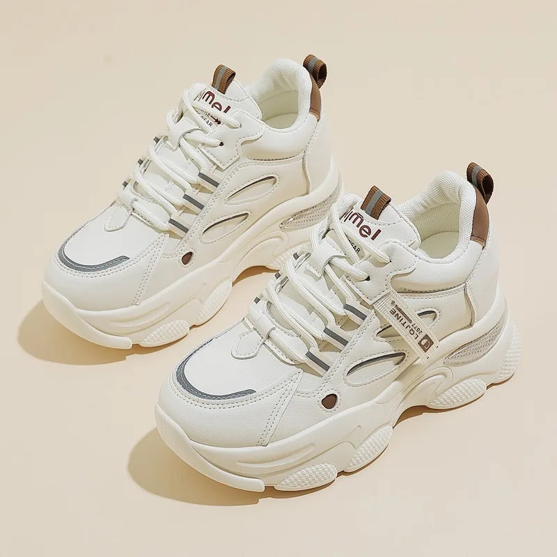 Zapatillas deportivas de plataforma con suela gruesa para mujer