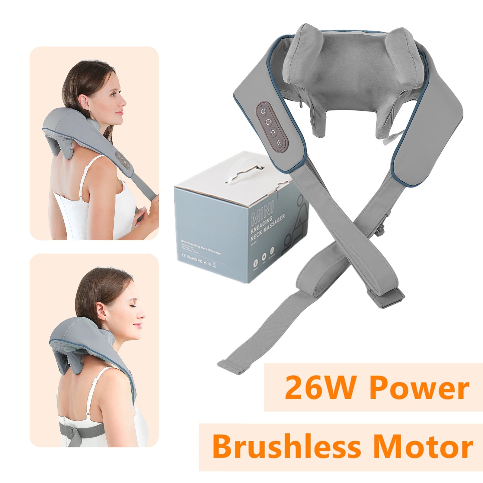 Masajeador Inalámbrico de Cuello y Hombros 26W con Motor
