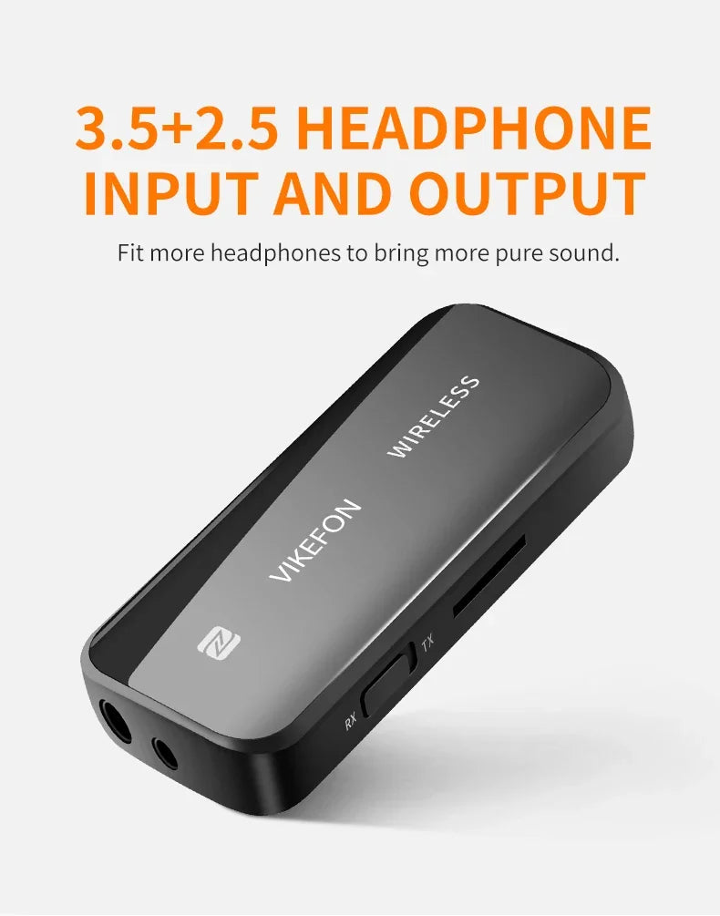 Receptor de Audio Bluetooth 5,0, adaptador auxiliar, Dongle inalámbrico, tarjeta NFC TF, conector de 3,5mm, manos libres para TV, PC, altavoz, Kit para coche