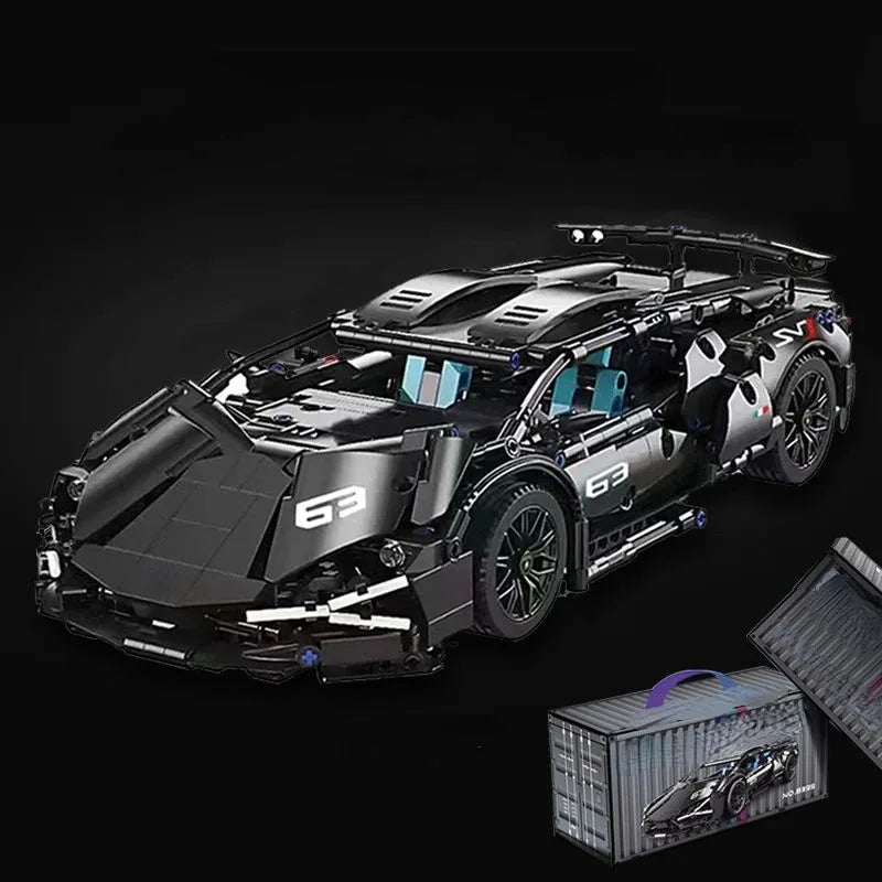 Modelo de coche deportivo de carreras técnico, bloques de construcción técnicos para adultos 1:14, supercoche DIY, rompecabezas de ladrillos, juguetes para niños y adultos, regalo (1280 + granulado)