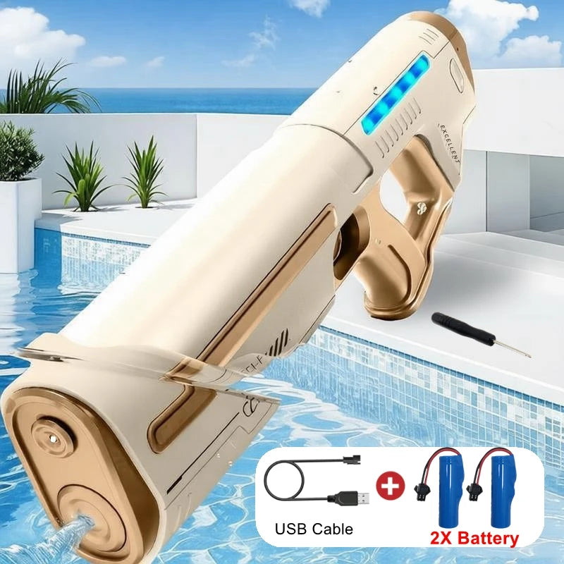 Pistolas de Agua Eléctricas Totalmente Automáticas para Adultos, Potentes, de Gran Capacidad, Juguete de Verano para Juegos al Aire Libre
