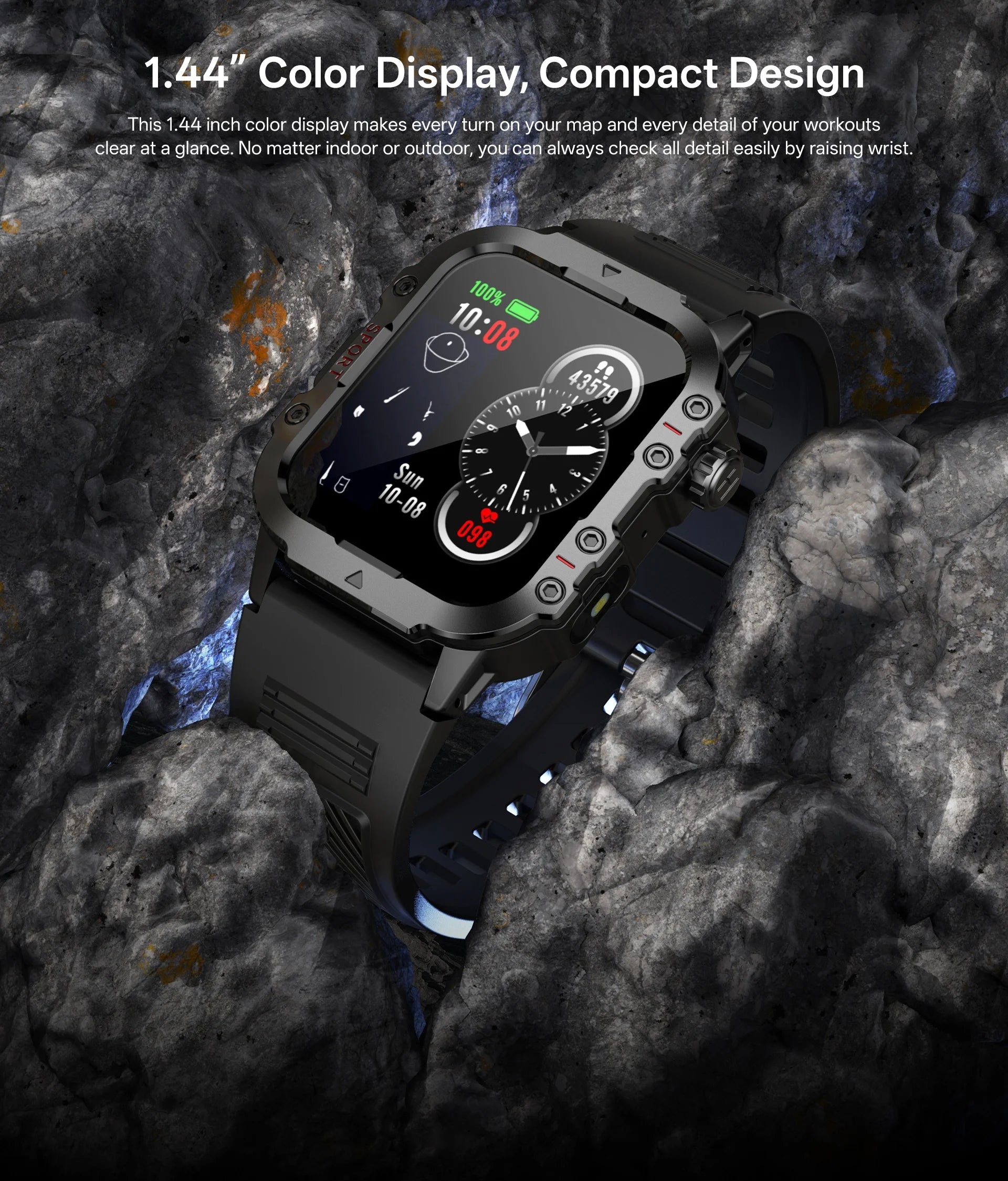 Nuevo Reloj Inteligente Militar Xiaomi 2025 para Hombre, IP67 3ATM, Monitor de Actividad Física y Salud para Deportes al Aire Libre, Pantalla de 1.44 Pulgadas, Llamadas Bluetooth